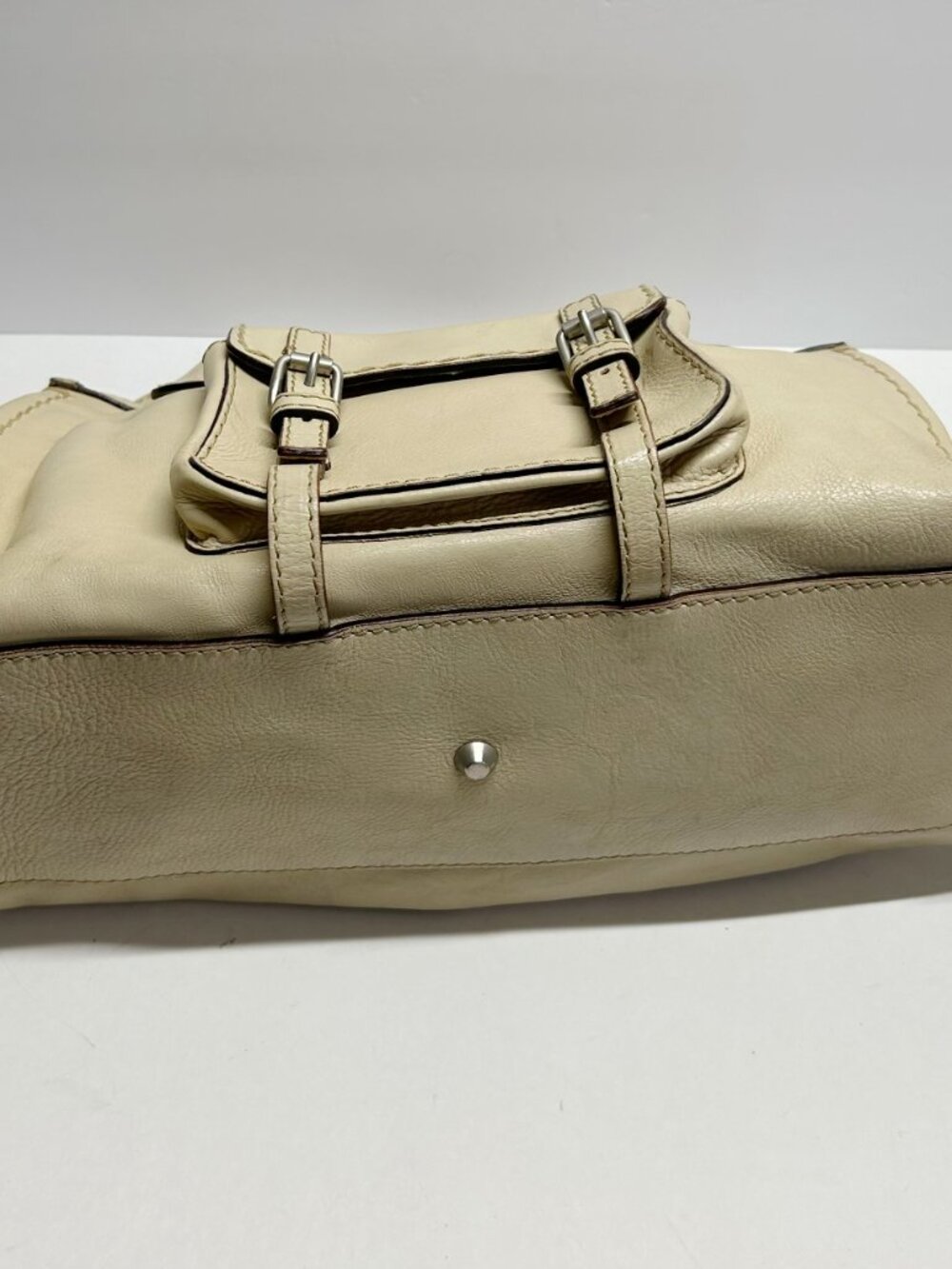 Chloe Cream Leather Satchel Handbag - Picture 3 of 9